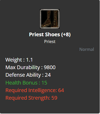 Priest Shoes +8 (HP)