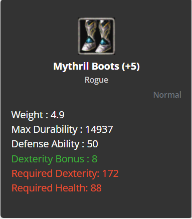 Mythril Boots +5