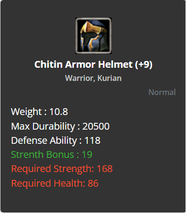Chitin Armor Helmet +9