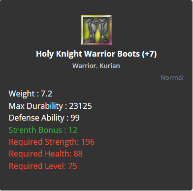 Holy Knight Warrior Boots +7